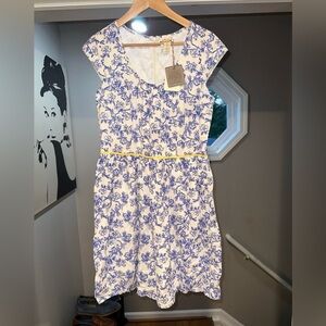 Matilda Jane women’s Hello Lovely Bluebell Toile linen blend dress size 10 NWT